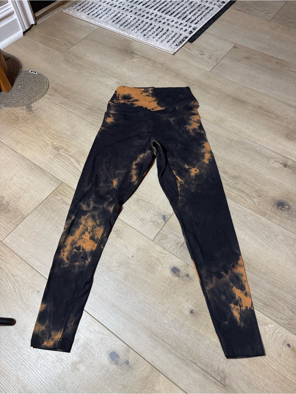 Balance Athletica Black and Rust Tie-Dye High-Rise Leggings